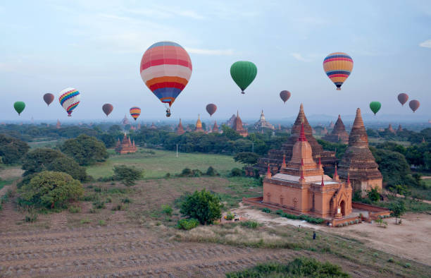 istock hot air balloons flying over Bagan, Mandalay division, Myanmar 955132750