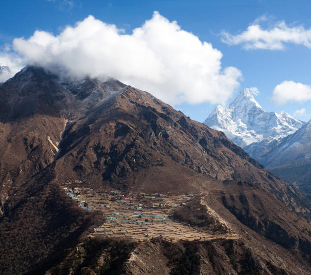 istock Phortse village and Ama Dablam mount view, Nepal Himalayas 955133256