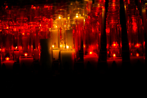 Lanterns in a church.