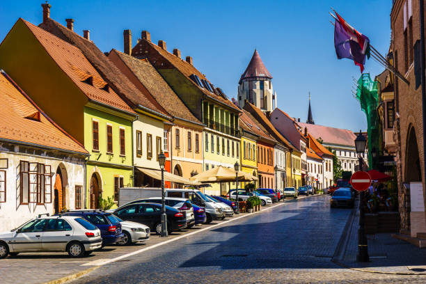 View on historic buildings in Budapest by Buda castle in Hungary