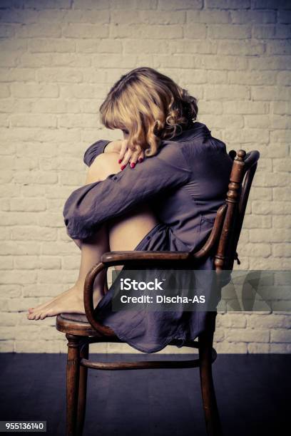 A Young Woman And A Chair Stock Photo - Download Image Now - Accessibility, Adult, Adults Only
