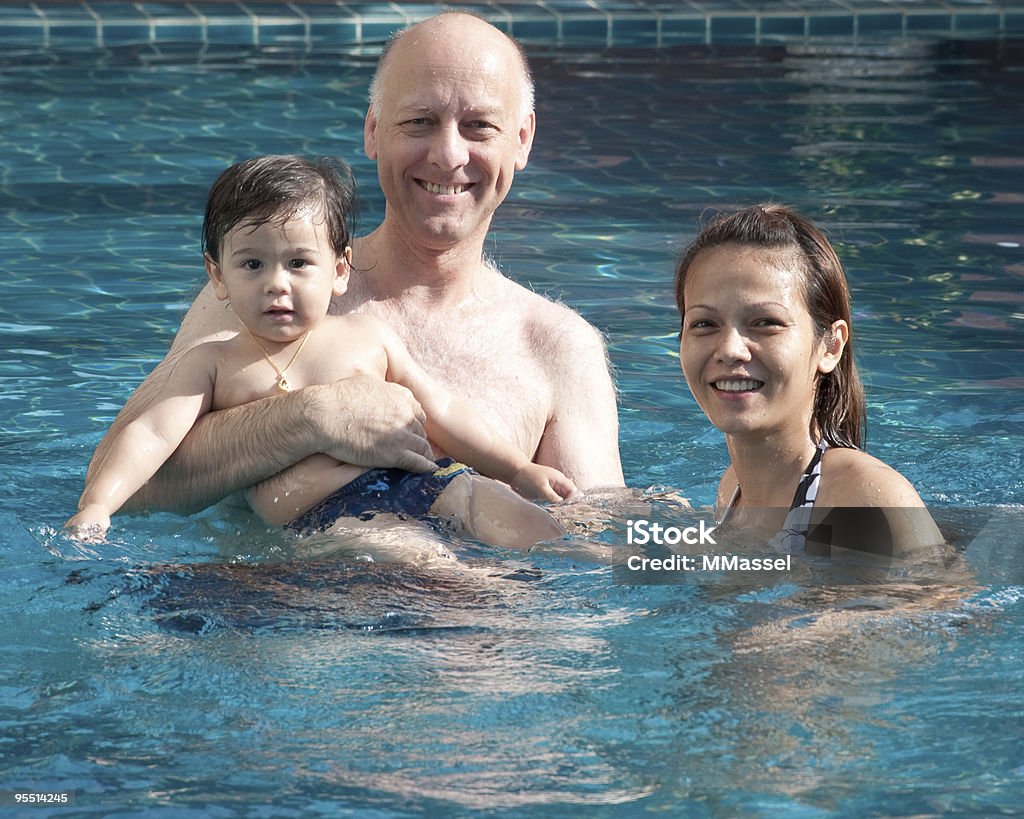 Familie im pool - Lizenzfrei Erwachsene Person Stock-Foto