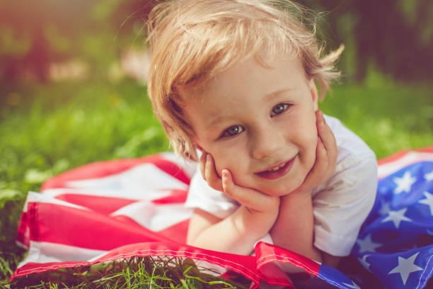 istock Little boy celebrating USA Independence day 955144190