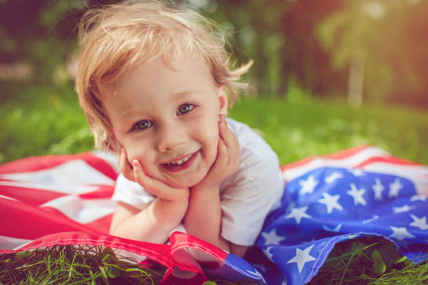istock Little boy celebrating USA Independence day 955144194