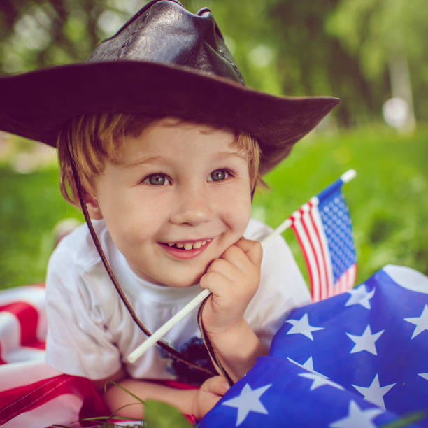 istock Little boy celebrating USA Independence day 955144314