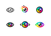 istock Eye icon - eye symbol. colorful eye icons 955149558