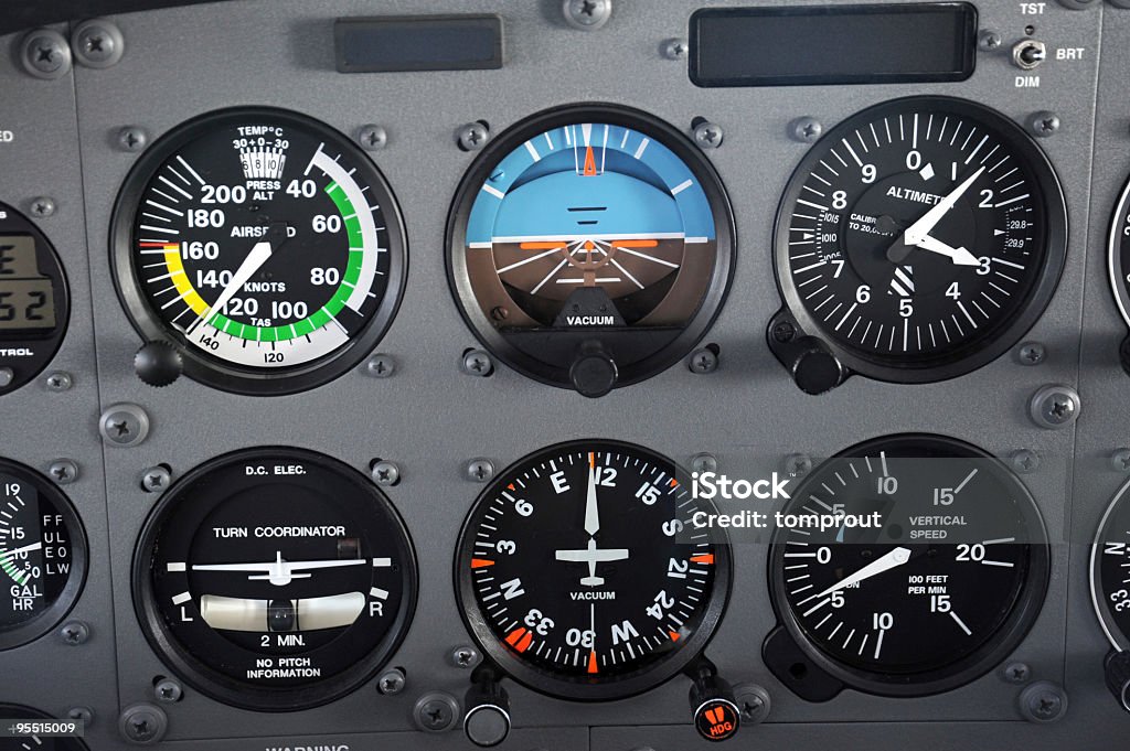 비행기 표준 항공편 Instruments - 로열티 프리 속도계 스톡 사진