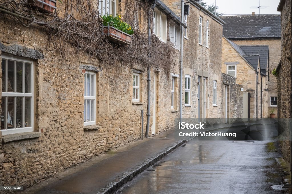 Backstreet in a village of Fairford, England Backstreet in a village of Fairford, Gloucestershire, England Fairford Stock Photo