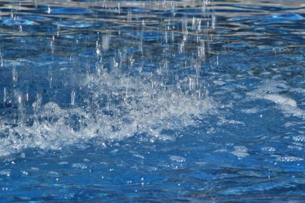 istock Water drops fall on the surface and form circles and funnels 955153460