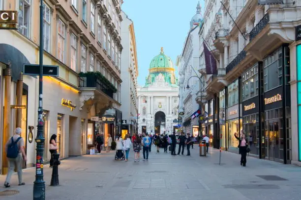 Kohlmarkt street in center of Vienna, Austria