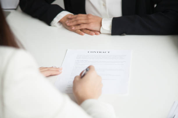 istock Close up of signing work contract 955158662