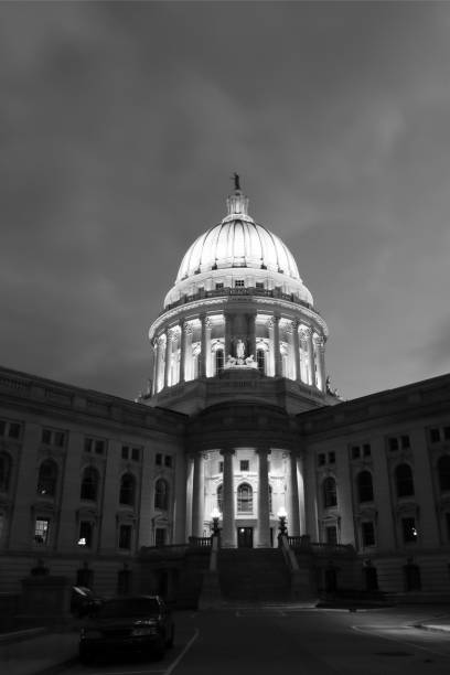 istock Wisconsin state capitol building at night. 955165586