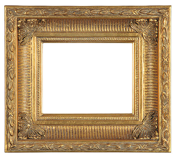 isolated decorative bronze frame stock photo