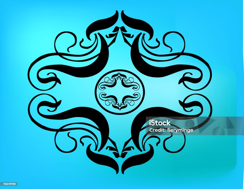 Emblema de decorativos azul - Royalty-free Azul arte vetorial