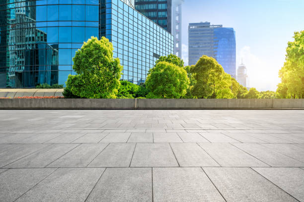 istock empty square and modern commercial buildings in shanghai 955203964