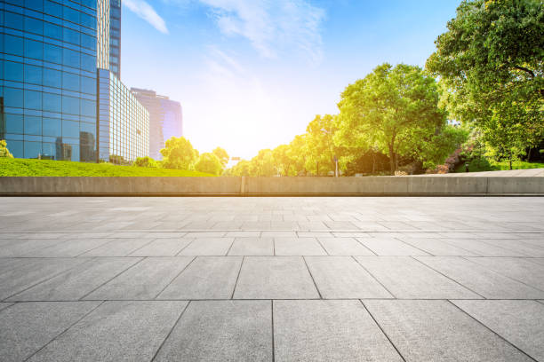 istock empty square and modern commercial buildings in shanghai 955203982