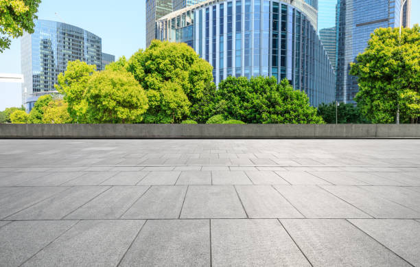 istock empty square and modern commercial buildings in shanghai 955206292