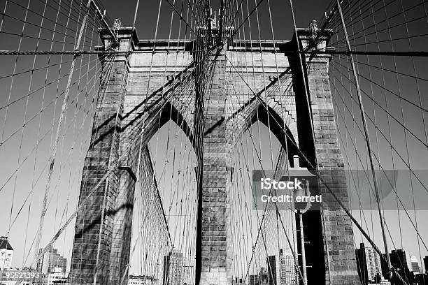 Ponte Di Brooklyn A New York City - Fotografie stock e altre immagini di Architettura - Architettura, Cavo d'acciaio, Composizione orizzontale