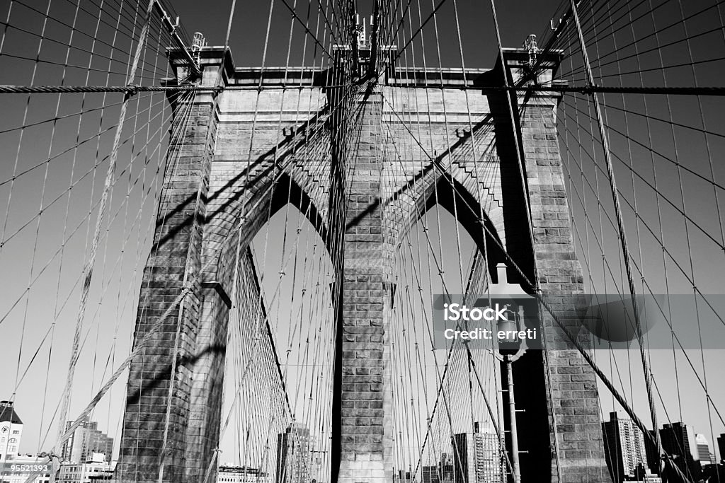 ブルックリン橋のニューヨーク市 - つり橋のロイヤリティフリーストックフォト
