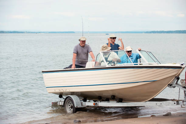 istock Five active seniors brothers on a fishing trip 955241054