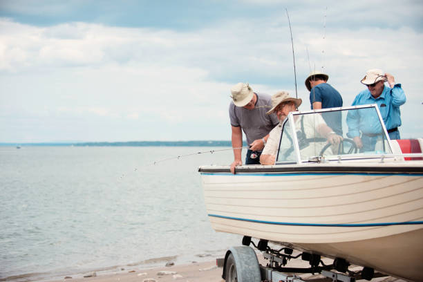 istock Five active seniors brothers on a fishing trip 955241080