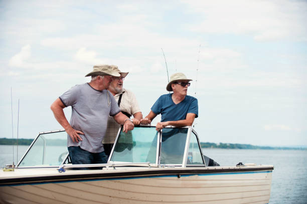 istock Five active seniors brothers on a fishing trip 955241152
