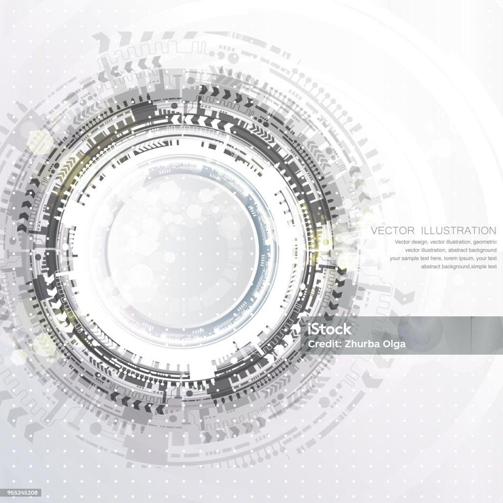Abstract Technological Background With Various Technological Elements ...