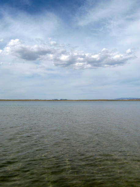 istock deserted beach lake, summer sky, nature, blue cloud, 955255846