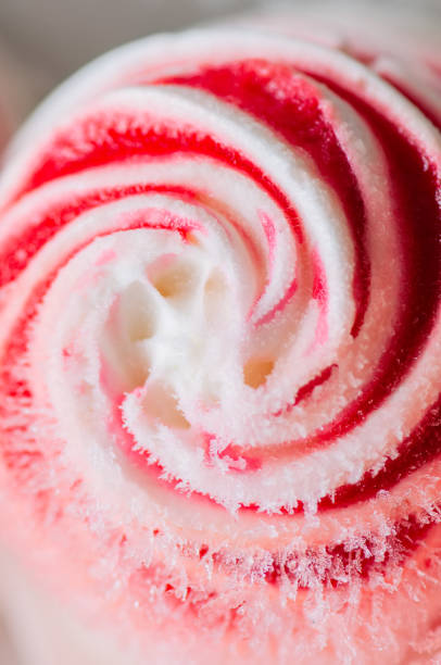 Close up of frozen rose water blood orange and vanilla ice-cream