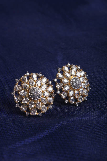 istock Beautiful Indian Silver Diamond Earrings 955269004