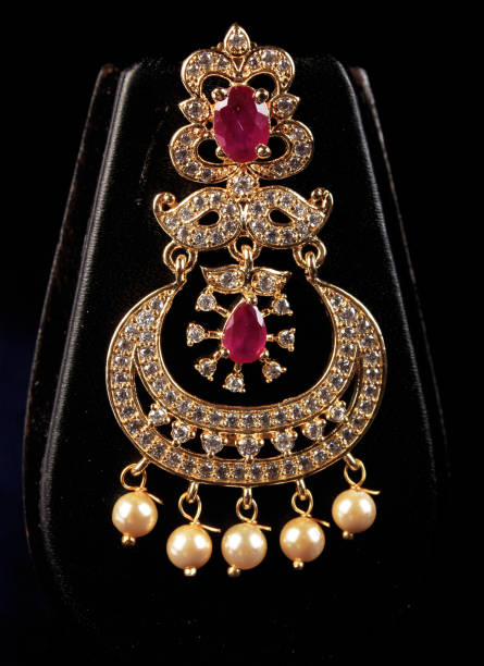 istock Beautiful Indian Golden Earrings 955269112