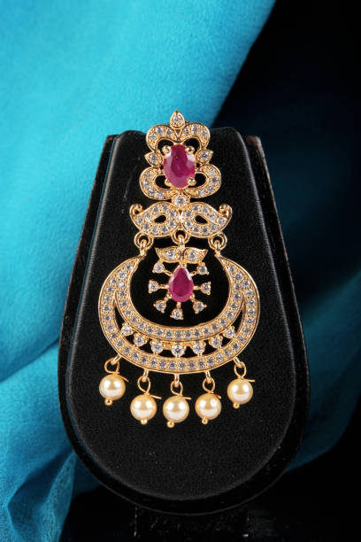 istock Beautiful Indian Golden Earrings 955269206