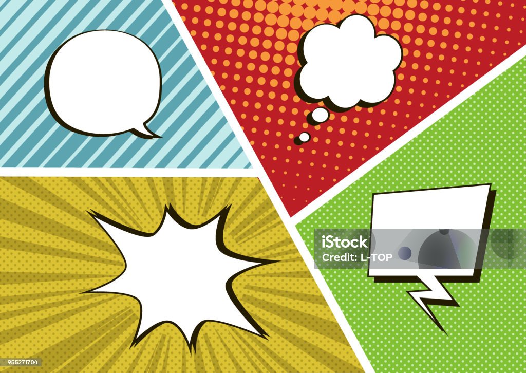 Set of empty Speech Bubbles Set of empty Speech Bubbles in Pop-Art Style. Vector illustration Comic Book stock vector