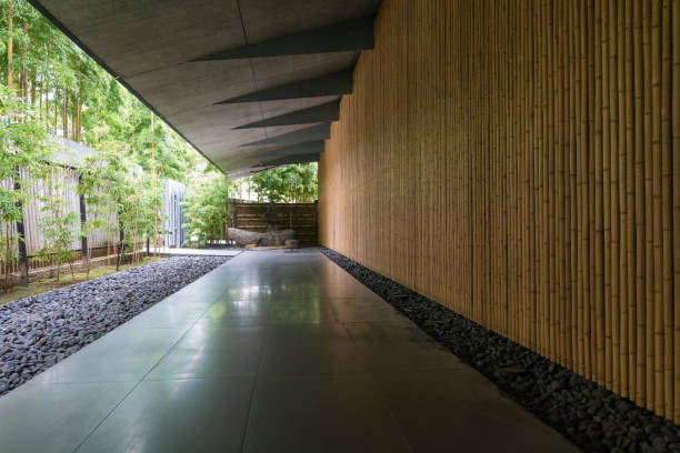 istock Japanese modern building and court 955273158