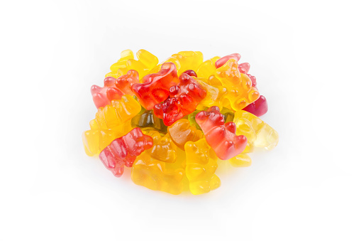 Gummy bears isolated on white background