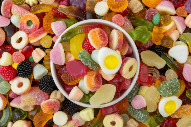 istock Colorful sweet candy, jelly in a bowl 955286182