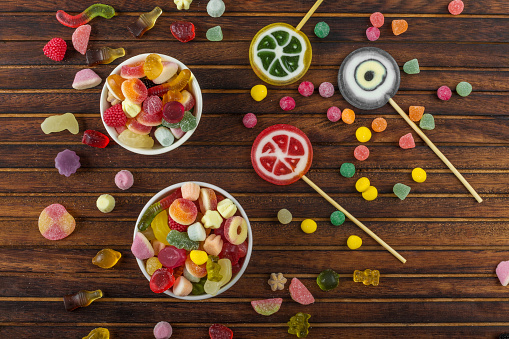 Colorful candies and jelly