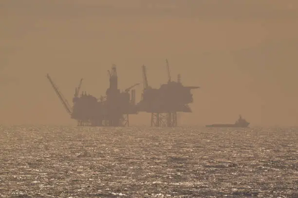 Offshore Oilrig Silhouette