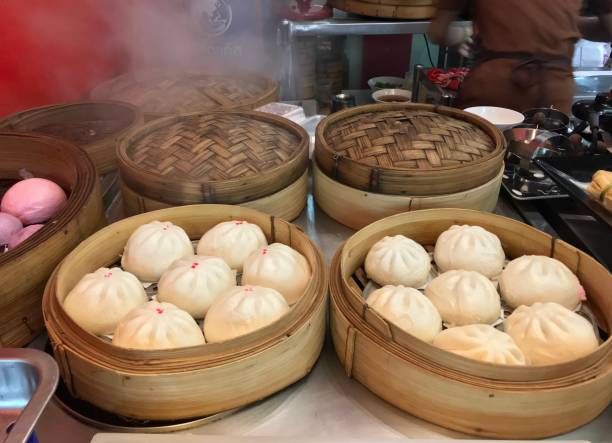 istock Chinese bun in bamboo basket 955294362