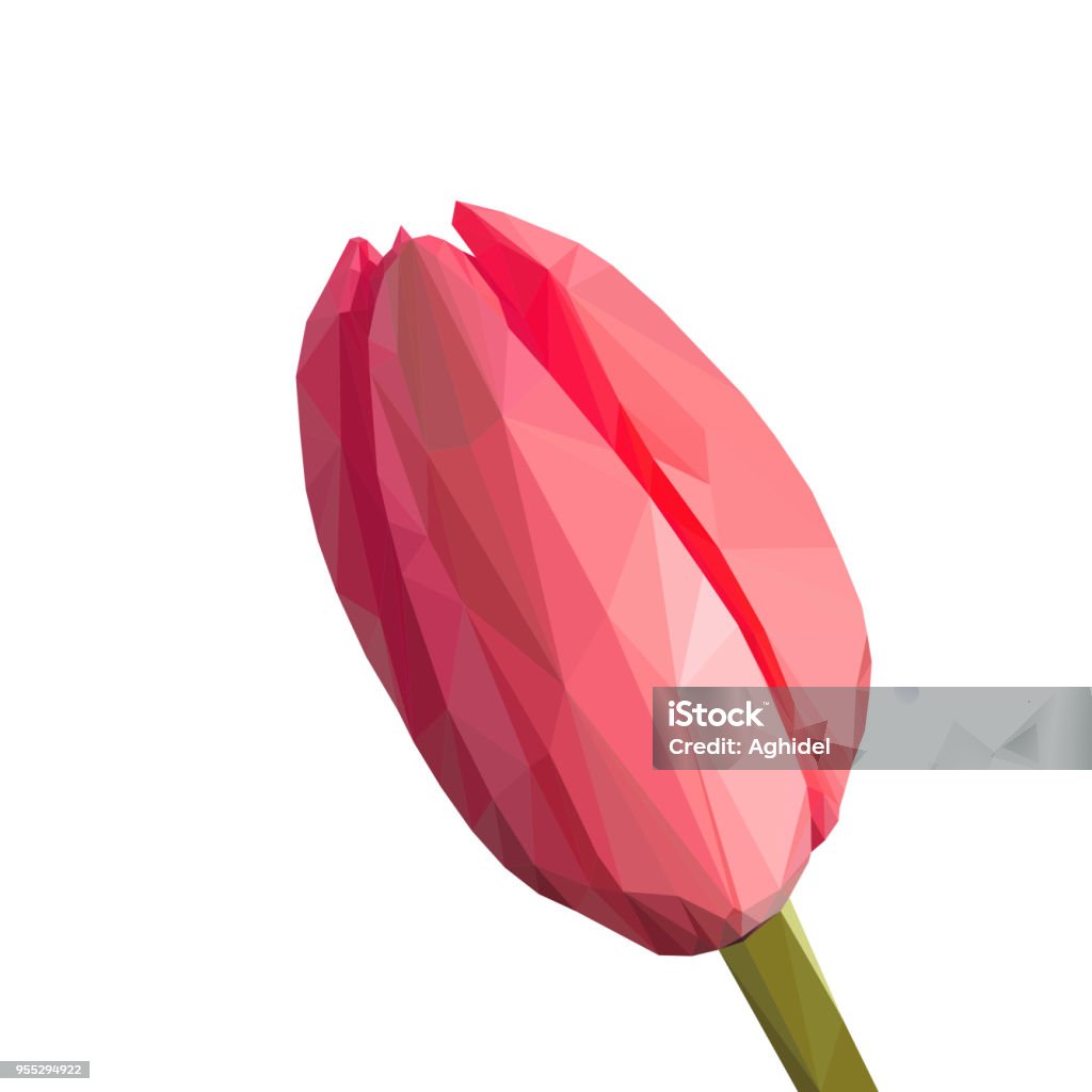 Hoa Poly Thấp Hoa Tulip Vector Màu Hồng Hình Ảnh Đa Giác Hình minh ...