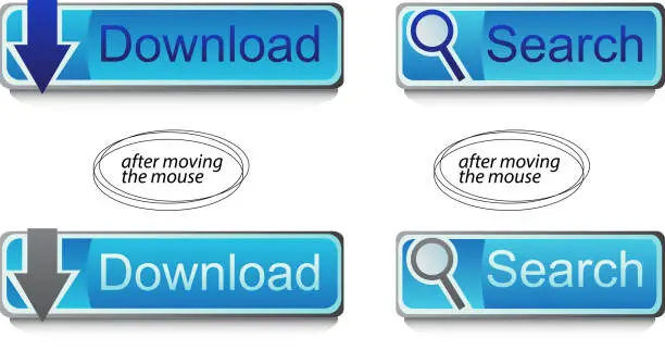 Vector illustration of Web buttons download and search
