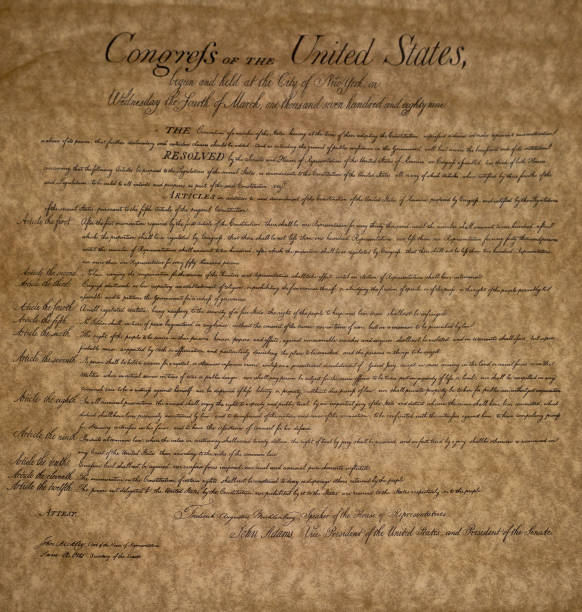 istock Bill of rights United states vintage document 955309796