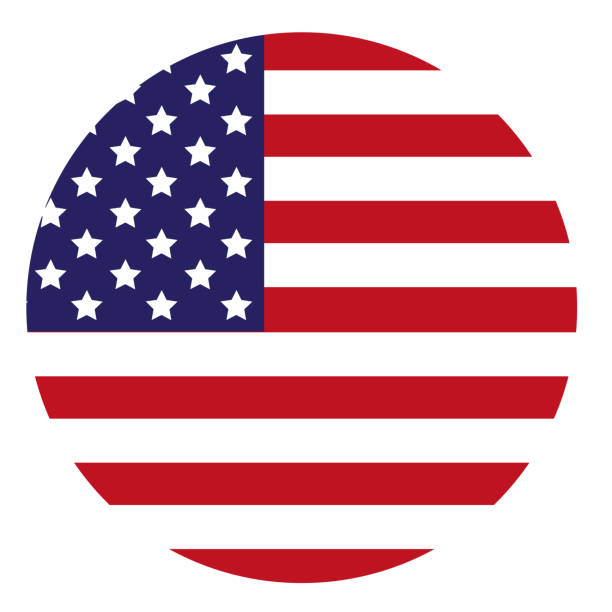 ilustraciones, imágenes clip art, dibujos animados e iconos de stock de icono bandera de estados unidos - bandera estadounidense