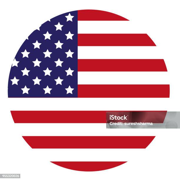 United States Flag Icon Stock Illustration - Download Image Now - American Flag, Circle, USA