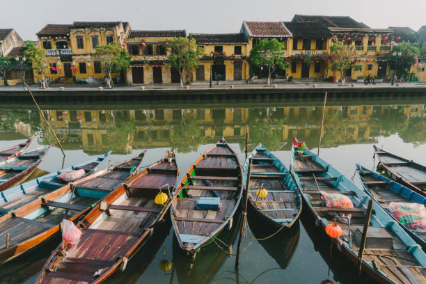 istock Boats in Hoi An town 955332082