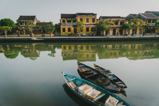 istock Boats in Hoi An town 955332138