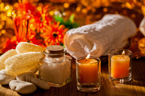 istock Spa massage oil with treaments spa 955332272
