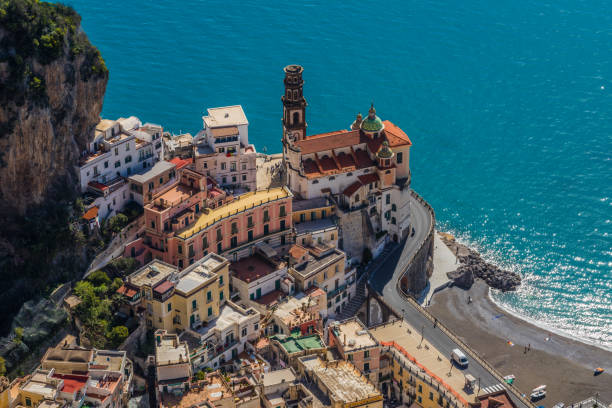 atrani town in amalfi coast italy - salerno imagens e fotografias de stock