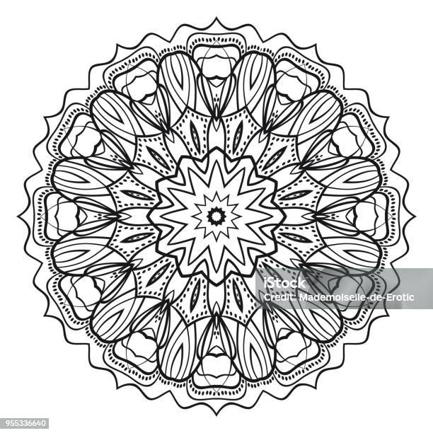 Therapy Pattern Vector Decorative Round Ornament Antistress Therapy Pattern Vector ...