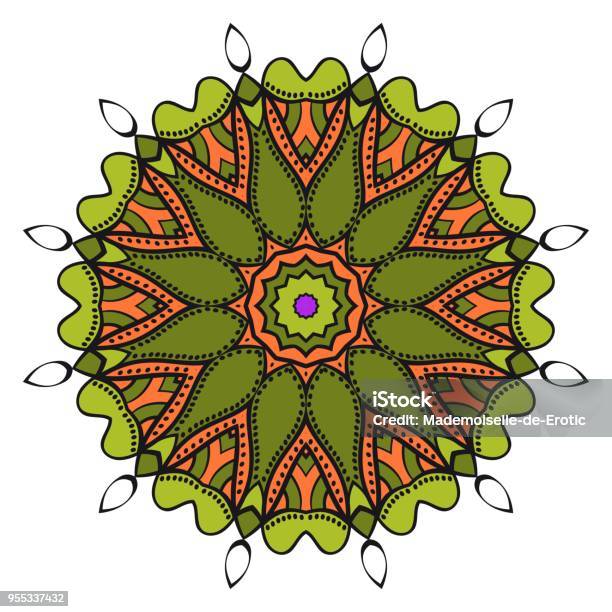 Therapy Pattern Vector Decorative Round Ornament Antistress Therapy Pattern Vector ...